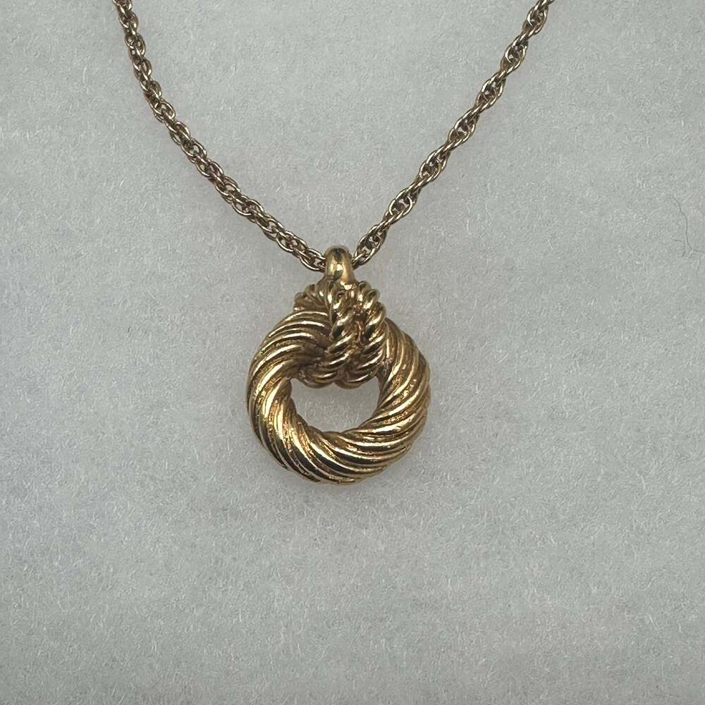 Christian Dior Authentic Vintage Twisted Rope Pendant Necklace